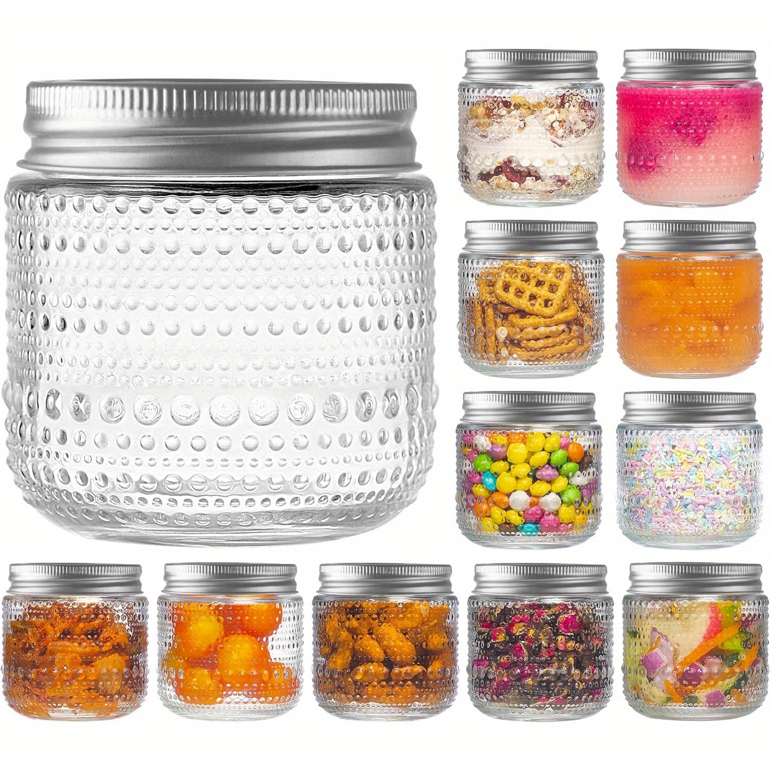 Modern 8oz Mason Jar Set – clear pantry organization, reusable lidded storage, designed for American kitchens, pantries, apartments, home organization, daily use and practical gifting