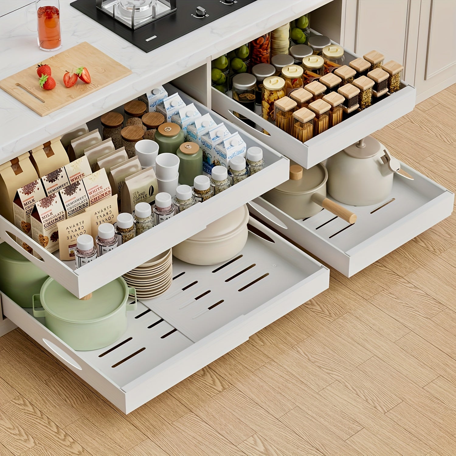 Smart Pull-Out Cabinet Organizer – smooth-access cabinet organization, Multi-Purpose Retractable Drawer Cabinet Under Sink And Cabinet 17 1 to 26 77 Wide, designed for American homes, daily convenience and practical gifting