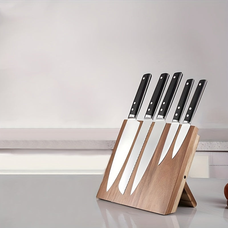 Heavy-Duty 1pc Adjustable Home Storage Rack – durable multi-purpose storage, 1pc Home Kitchen Double-sided Wooden Magnetic Stands Holder Rack Magnetic Knife Block With Strong, designed for American homes, daily convenience and practical gifting