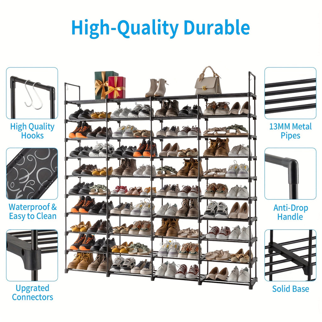 Easy-Access Adjustable Home Storage Rack – durable multi-purpose storage, 9 10 Tiers Shoe Rack Storage Organizer Shoe Shelf Organizer Holds 80 Pairs Shoe, designed for American homes, daily convenience and practical gifting