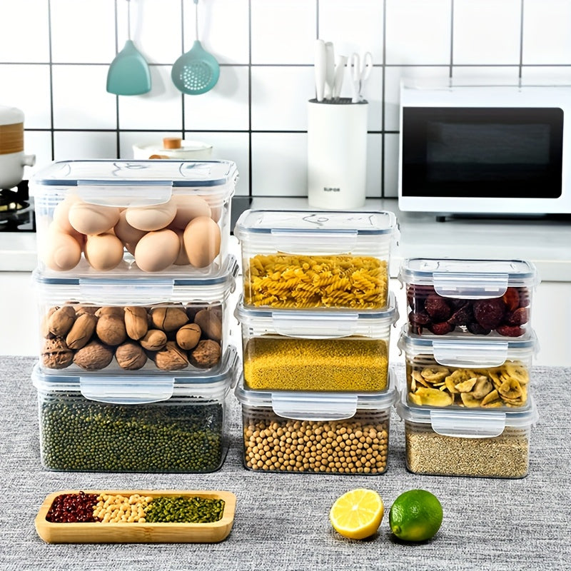 Kitchen Essential – 9pcs BPA-Free Immune Plastic Food Storage Container Set with Drain Basket and Lids - Leakproof, Fridge-Safe, Reusable Multi-Purpose Kitchen Organizer for Fruits, Vegetabl