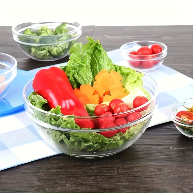 10pcs Mini Glass Mixing Bowls Set, Microwave Safe, Food-Grade, Stackable Nesting Bowls with Lids, Round Salad & Dessert Serving Containers for Christmas, Halloween, Easter, Hanukkah, Thanksgiving father gift