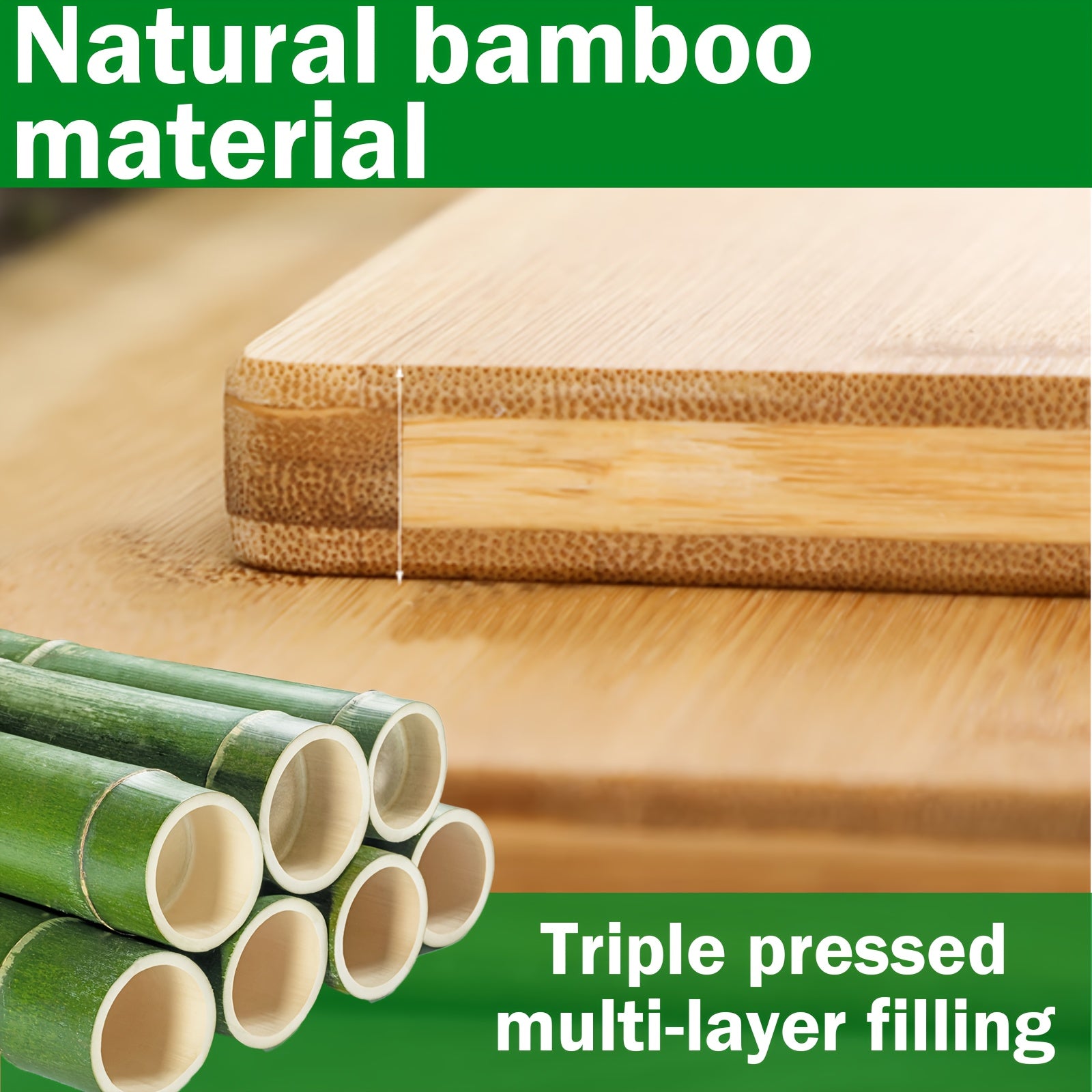 2-Pack Bamboo Cutting Boards Set 12.6X8.66inch And 15.75X11.02inch Dual Size Kitchen Chopping Boards for Food Prep