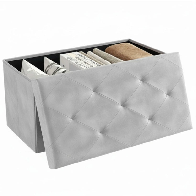 Versatile Home Storage Organizer – space-saving everyday organization, Folding Storage Ottoman Bench Foot Rest Stools End of Bed Storage Bench Large Storage, designed for American homes, daily convenience and practical gifting