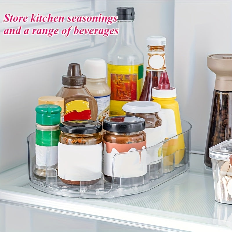Rotatable Detachable Storage Tray - Clear Plastic Multi-Compartment Organizer for Kitchen Cabinets, Refrigerator And Countertops | Space-Saving Rotating Shelves, Durable And Easy-Clean Design, Kitchen Organizers And Storage, Cabinet Organization