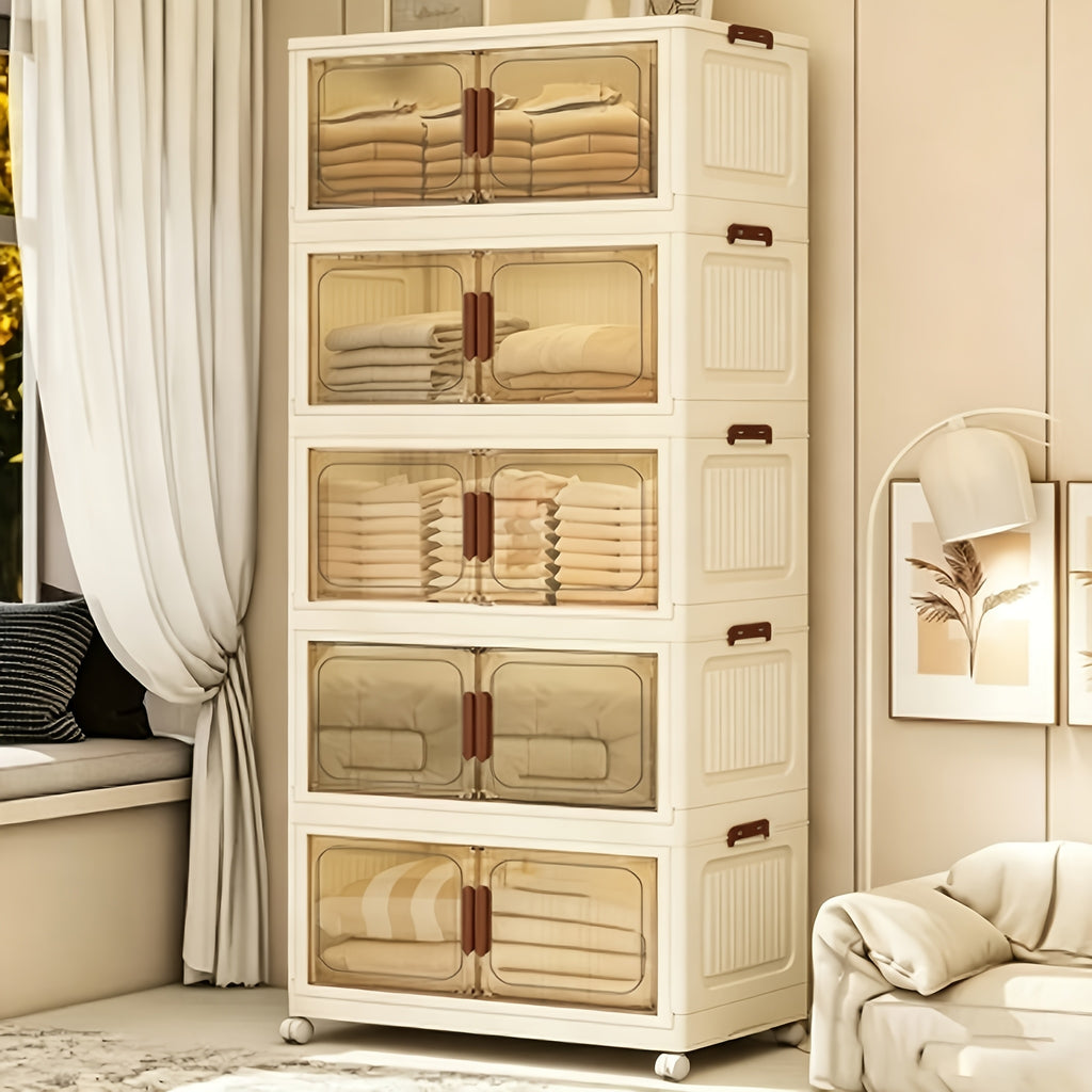 Space-Saving Stackable Home Storage Bins – portable space-saving storage, 1 2 3 4 5Layer Extra Large Storage Cabinet Multi-tier Foldable Storage Box with, designed for American homes, daily convenience and practical gifting
