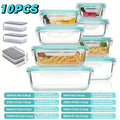 8 Storage Containers, Pre-Meal Preparation, Sealed Lunch Box, Leak-Proof Lock Lid, Microwave Oven, Lunch Box, Oven, Refrigerator And Dishwasher, Bpa-Free, Containing 4 Cleaning Sponges Storage Container Storage Container with Lid