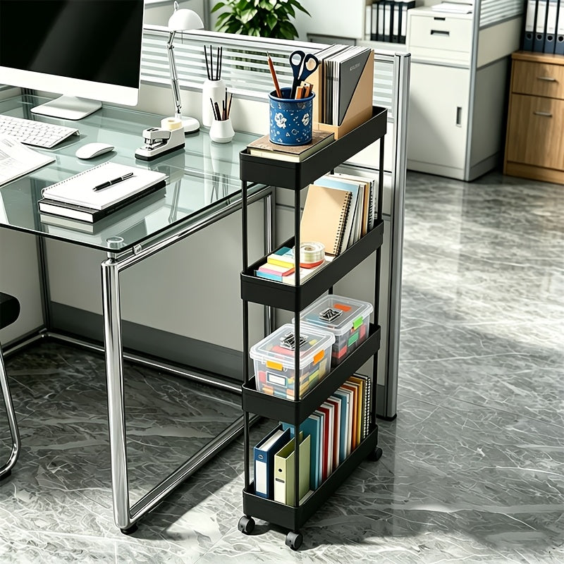Space-Saving Adjustable Home Storage Rack – durable multi-purpose storage, 3 4 Rolling Storage Racks Office Storage Mobile Racks Mobile Storage Rack with Wheels, designed for American homes, daily convenience and practical gifting