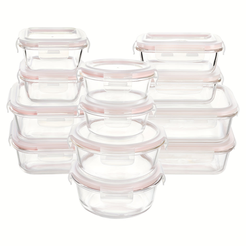Space-Saving 12 Pack Glass Meal Prep Container Set – leak-resistant reusable meal prep, 12 Pack Glass Food Storage Containers Glass Meal Prep Containers With Airtight Lids Dishwasher, designed for American homes, daily convenience and practical gifti