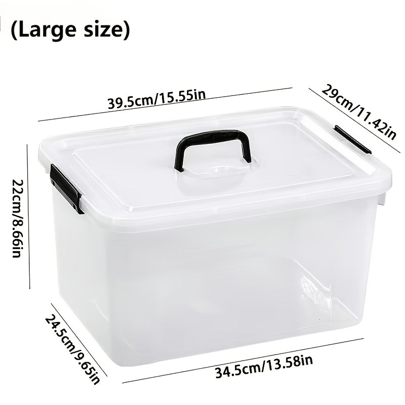 Storage Bins – 6pcs Stackable Transparent Plastic Large Capacity Storage Box Covered Storage