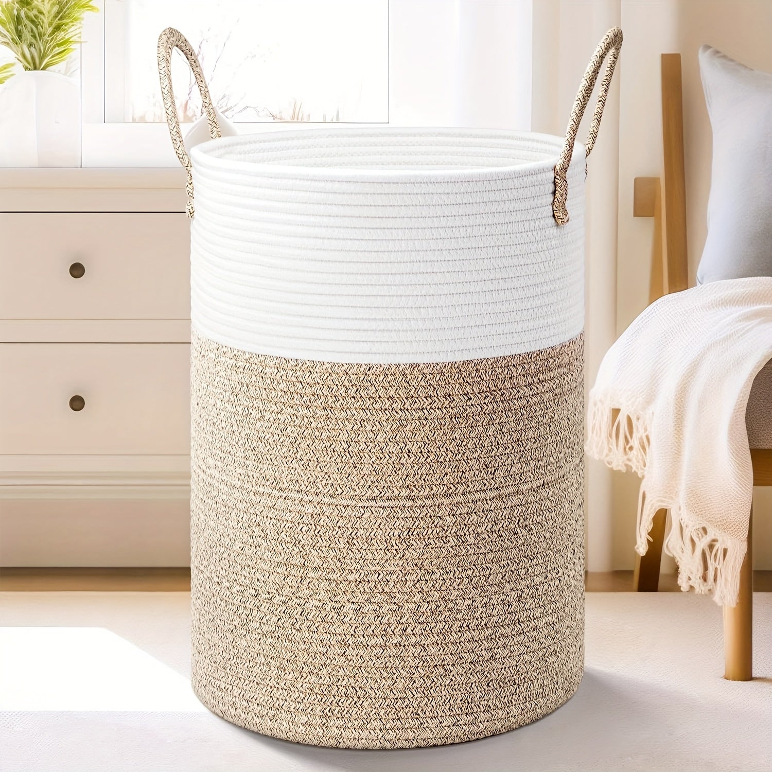 Home Living Essential – Collapsible Laundry Basket Woven Rope Laundry Hamper 12 15gal 15 85gal 21 13gal