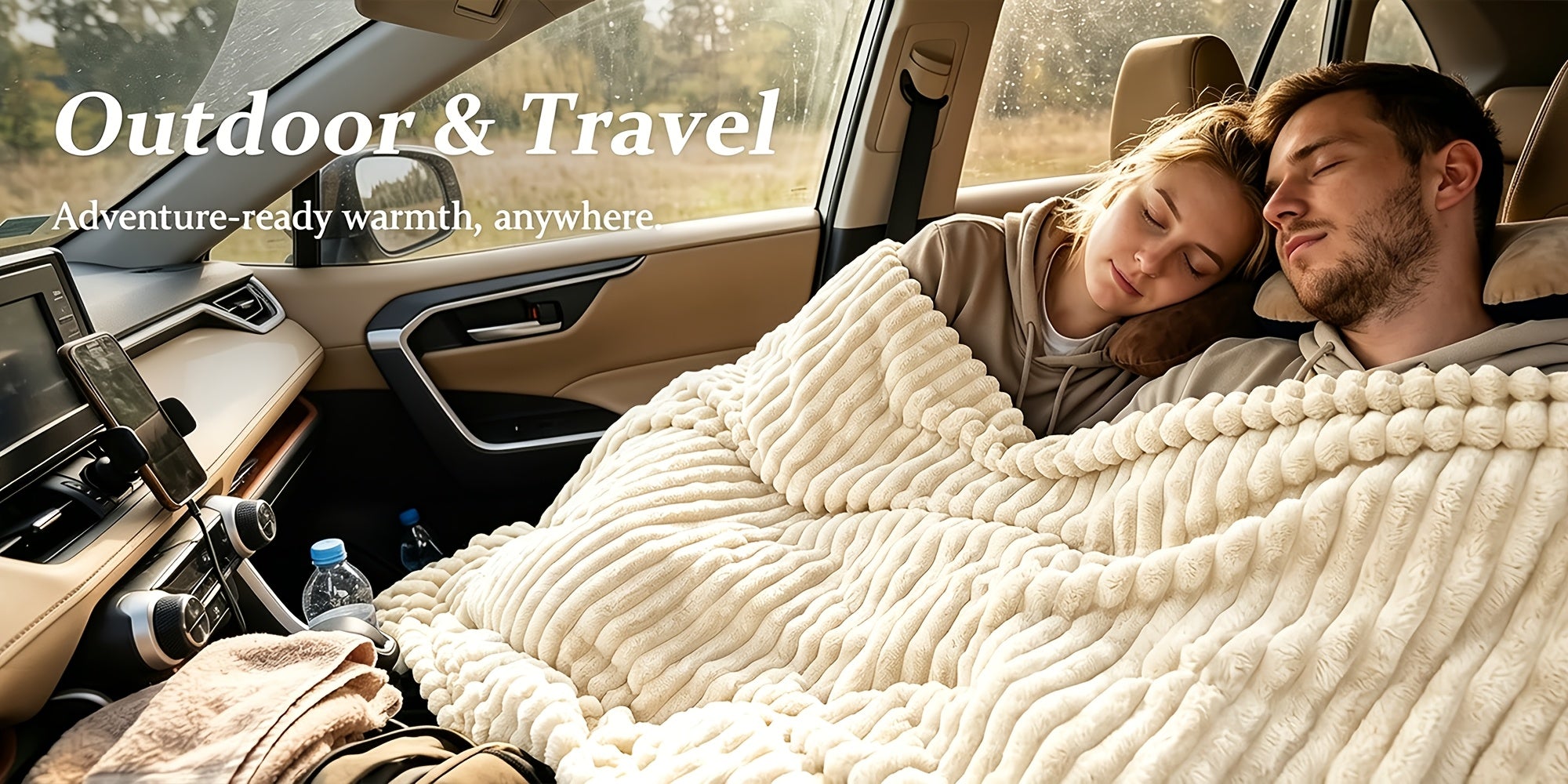 Versatile Cozy Home Textile Accent – comfortable everyday home styling, Luxurious Double-Sided Faux Rabbit Fur Throw Blanket - Cozy Striped Flannel Soft And Warm, designed for American homes, daily convenience and practical gifting