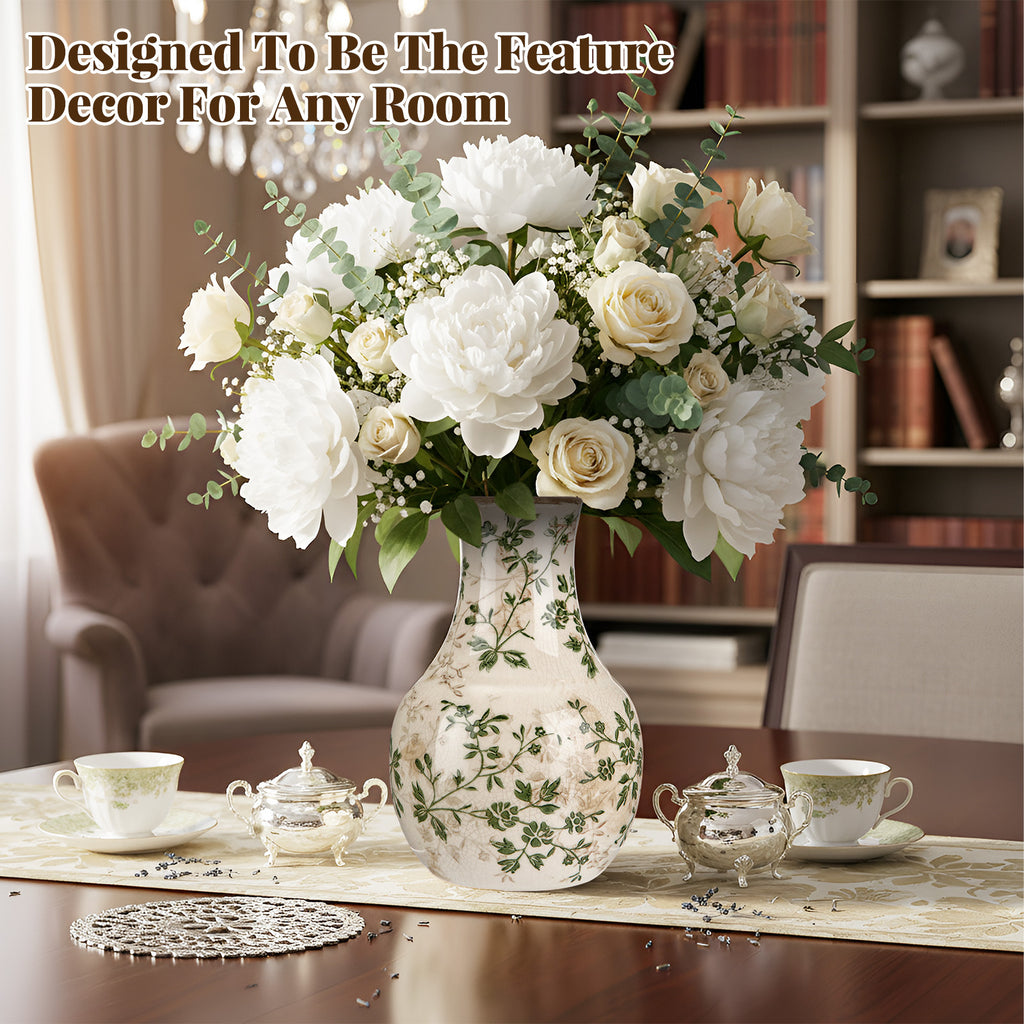Easy-Access Ceramic Flower Vase – tabletop floral display and modern home decor, Heavy-Duty Ceramic Flower Vase tabletop floral display and modern home decor Large, designed for American homes and practical gifting