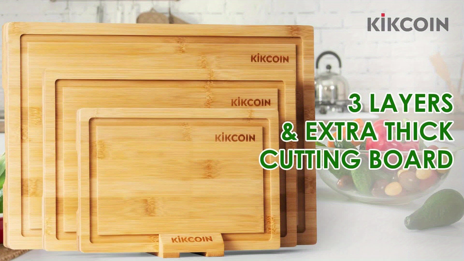4pcs Oversized Bamboo Cutting Board, Equipped With Cutting Board Rack, Kitchen Gadgets, Juice Groove, Knife Friendly, Multifunctional Board, The Best Gift For Family, Friends And Relative. Memorial Day, Spring Essentials, Mother'S Day Gift