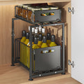 Smart 1pc Pull-Out Cabinet Organizer – smooth-access cabinet organization, 1pc Black Pull Out Drawer 1pc Black Pull Out Drawer For Kitchen Cabinet 2-Tier, designed for American homes, daily convenience and practical gifting