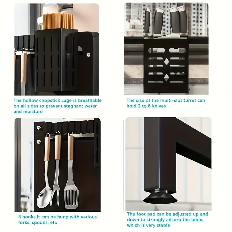 Easy-Access Adjustable Home Storage Rack – durable multi-purpose storage, Multi-Tier Drainage Rack Kitchen Sink Countertop Dustproof Storage Storage Bowl Drying Rack Household Chopsticks, designed for American homes, daily convenience and practical g