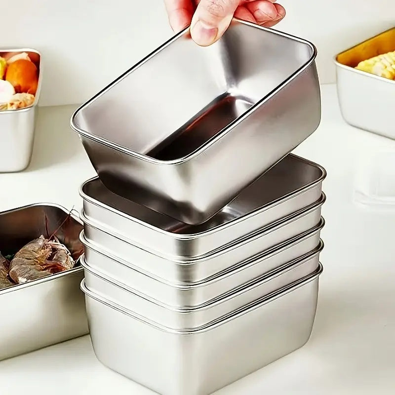 Compact Refrigerator Storage Organizer – easy-access fridge organization, Stainless steel storage containers for home storage square food storage boxes refrigerator organizer boxes, designed for American homes, daily convenience and practical gifting