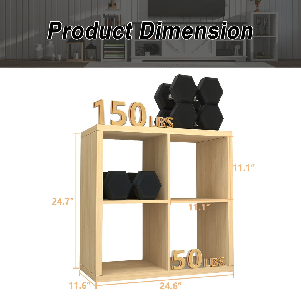 2/3/4/6/8/9 Thick Frame Bookshelf, Open Back Panel Cube Storage Cabinet, Floor-standing Bookshelf With Anti-tip Kit, Wooden Open Display Rack For Living Room, Bedroom, Study, White/chocolate Open Bookshelf, With Open Back