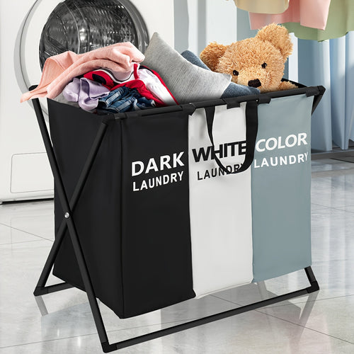 3-Section Rolling Laundry Sorter