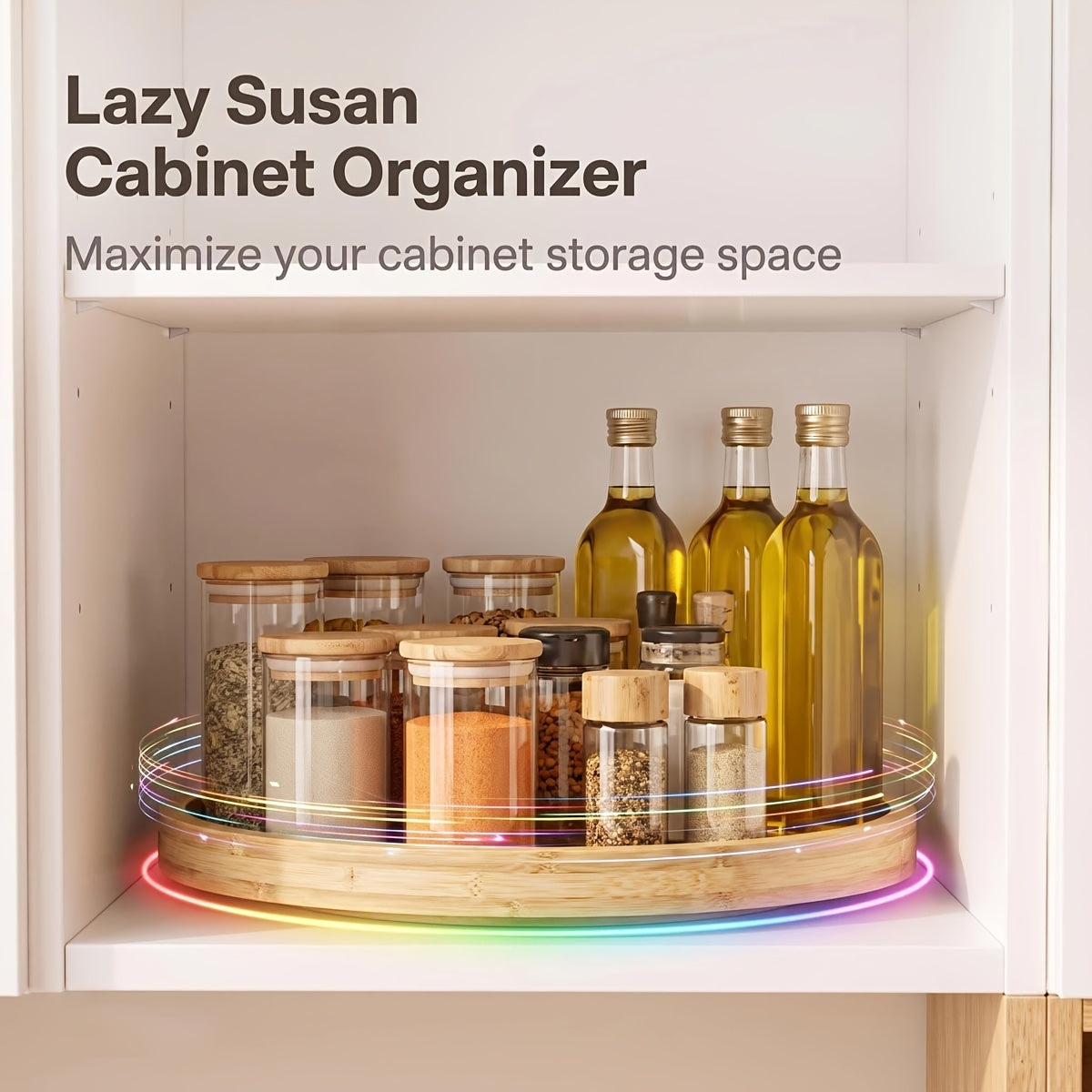 Kitchen Essential – Lazy Susan Organizer, Lazy Susan for Table Top, Lazy Susan Turntable, Lazy Susan Turntable for Cabinet, Spice Rack, Spice Organizer, Seasoning Organizer, Rotating Spice R