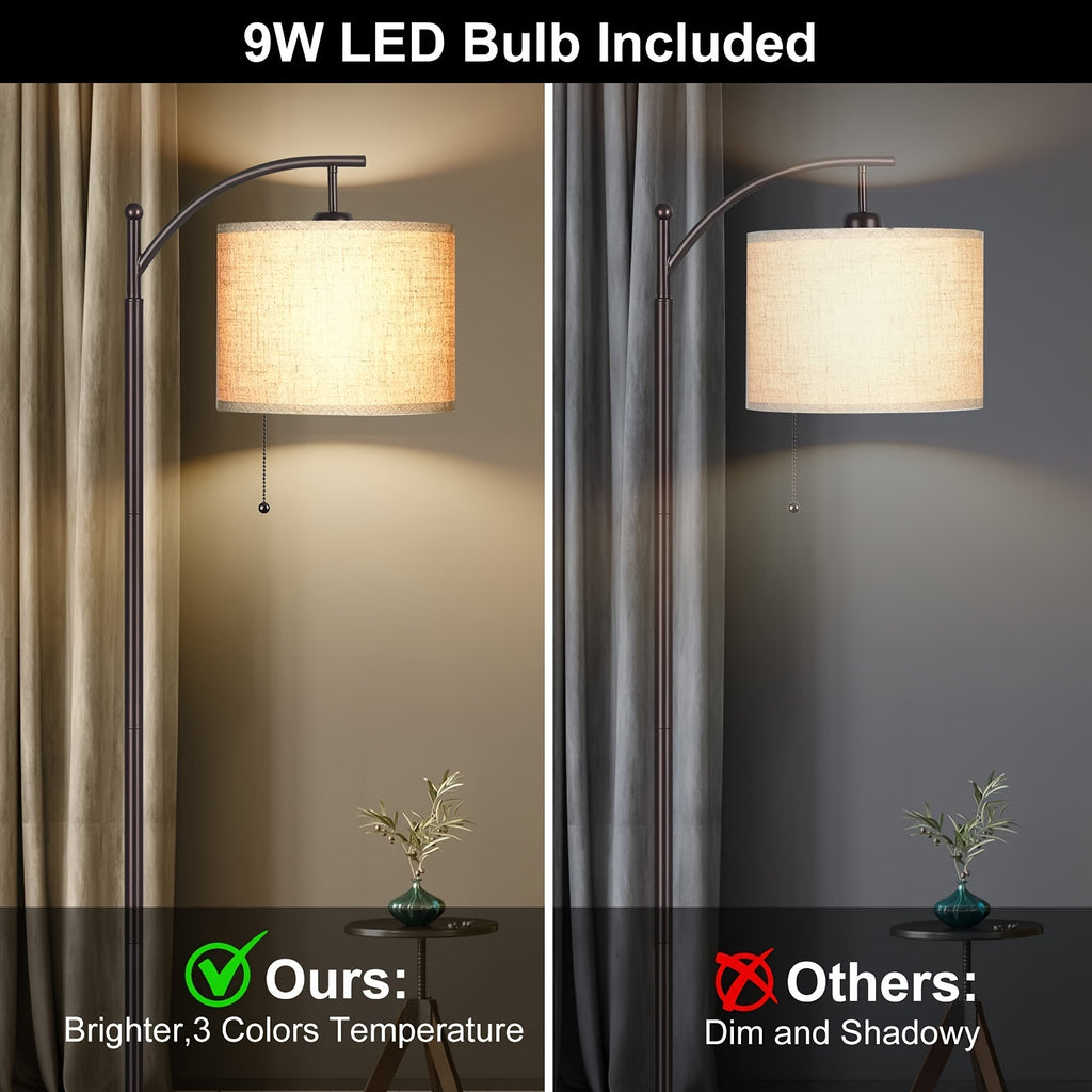 Space-Saving Decorative Home Lighting – warm functional room lighting, Modern Arc Floor Lamp for Living Room Bedroom Office Bright Lighting And Soft White, designed for American homes, daily convenience and practical gifting