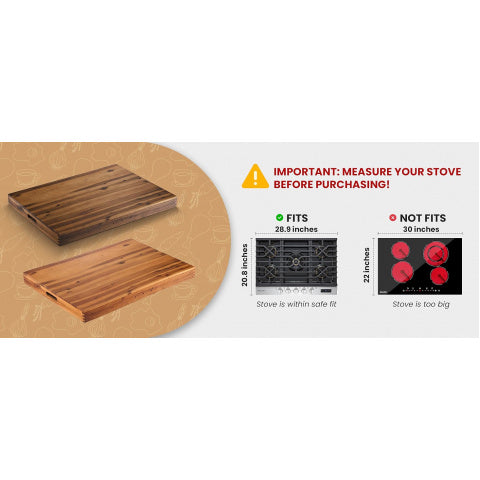 Premium Kitchen Cutting Board – durable food prep and serving, Acacia Wood Stove Cover for Gas Electric Burners 29 21 x21 22 x2 12, designed for American homes, daily convenience and practical gifting