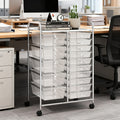 Versatile Stackable Storage Drawer – smooth-access cabinet organization, PETSITE 15 Drawer Rolling Storage Cart Multipurpose Mobile Storage Organizer w Removable Drawers Metal, designed for American homes, daily convenience and practical gifting