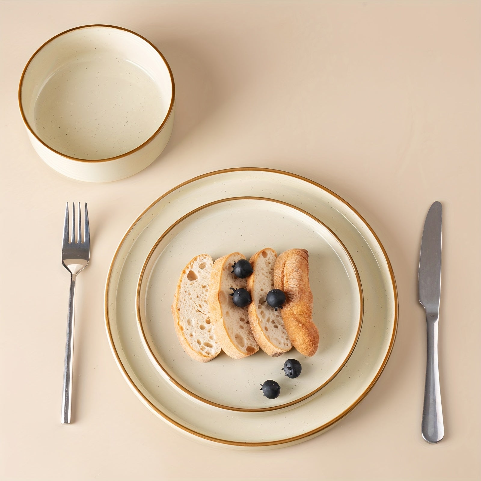12pcs Stoneware Dinnerware Set for 4, Microwave And Dishwasher Safe