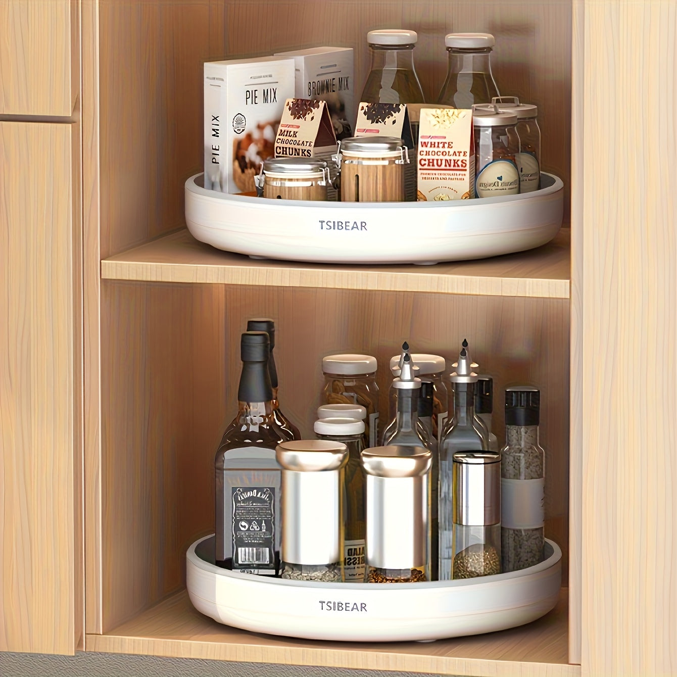 Easy-Access 1pc Adjustable Home Storage Rack – durable multi-purpose storage, 1pc 360 Rotating Kitchen Organizer - Multi-functional Countertop Storage Rack Cabinet Storage Solution -, designed for American homes, daily convenience and practical gifti