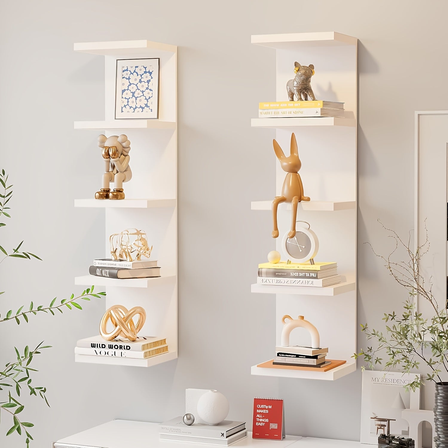 Home Storage Organizer – 3/5 Tier Floating Shelf Unit In Black Or White Innovative Space-saving Modern Storage Solution Quality Assured, Easy Installation Ideal for Bedrooms And Living Rooms