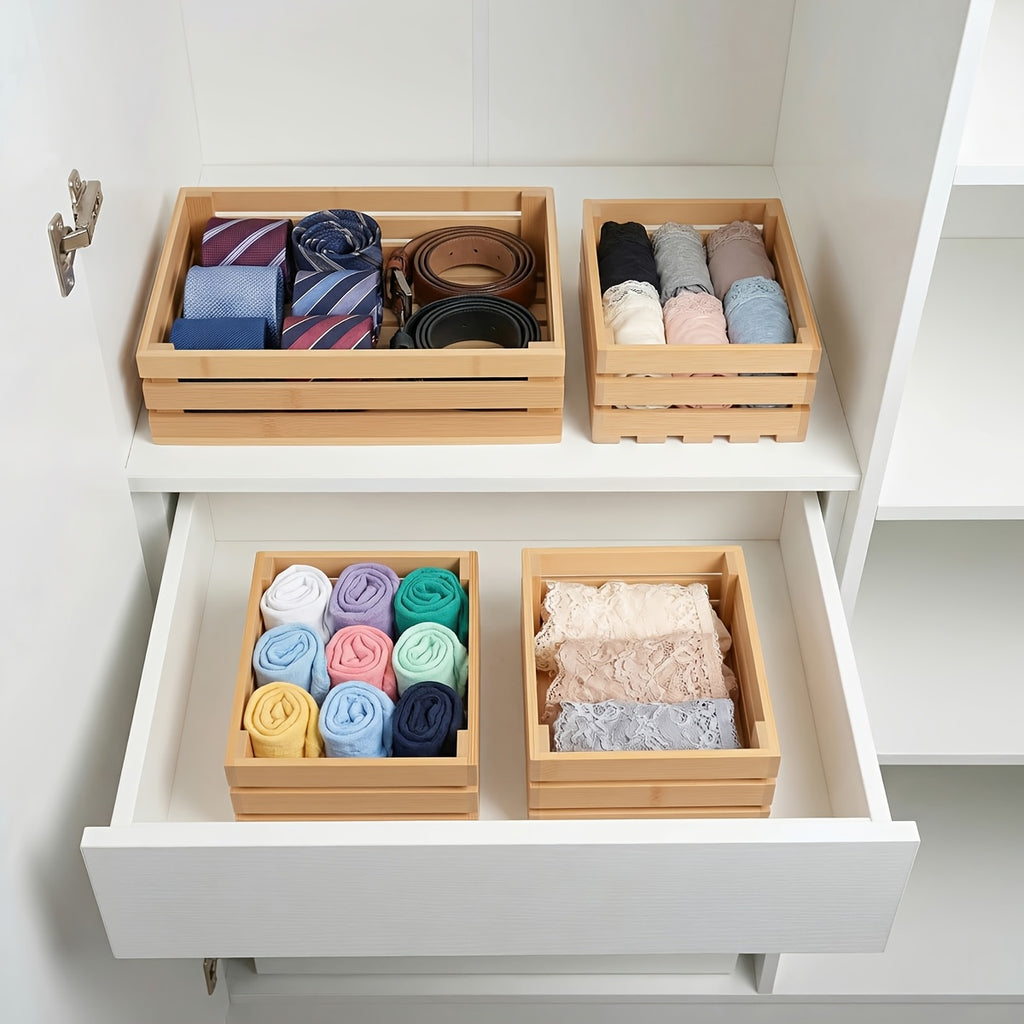 Space-Saving Adjustable Home Storage Rack – durable multi-purpose storage, Bamboo Storage Bins Set Multi-Size Kitchen Pantry Organizer Multi-Functional Storage Boxes for Home Organization, designed for American homes, daily convenience and practical