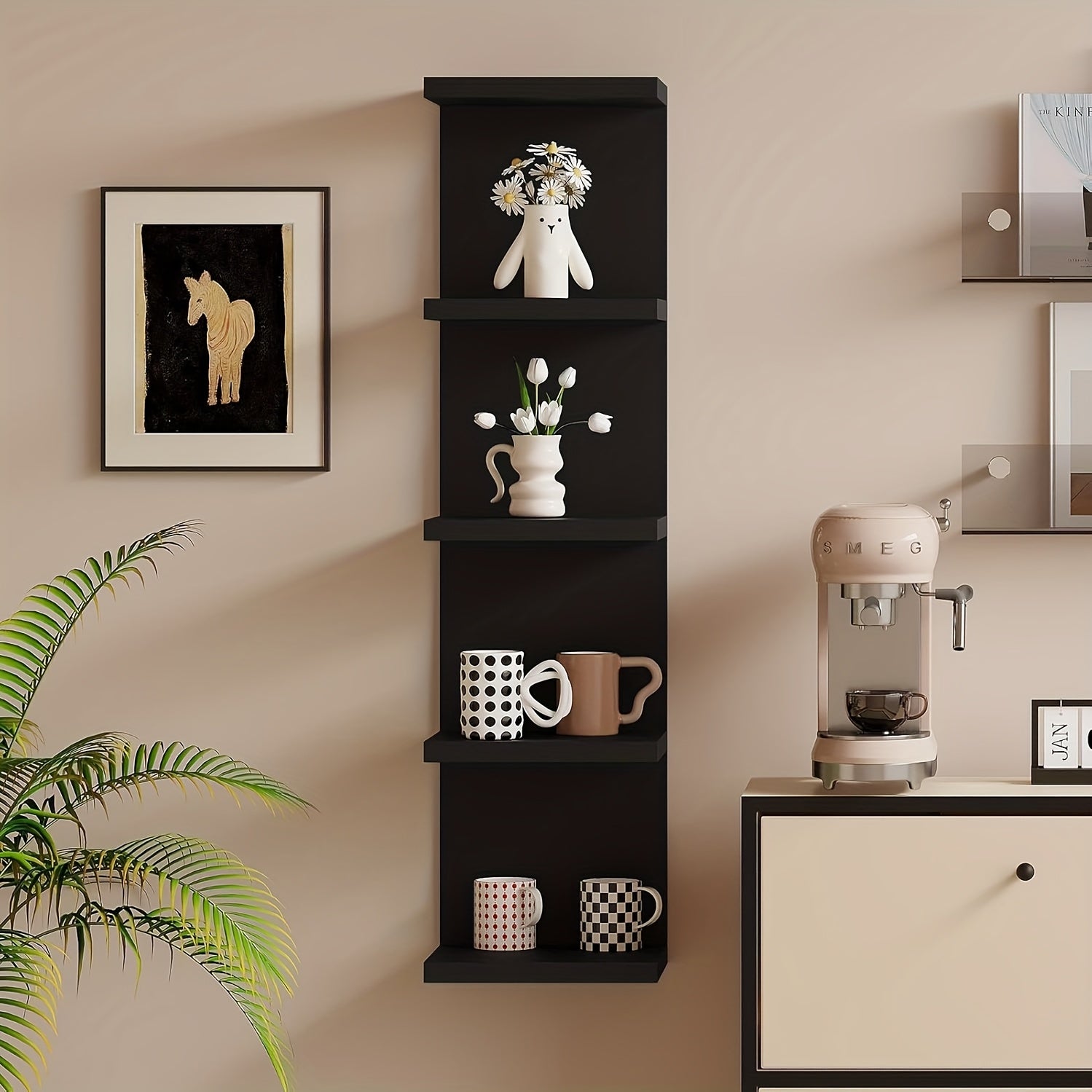 Upgraded/New Thickened Five-layer Suspended Wall Rack, Wall-mounted Storage Rack, Wall Decorative Items, Space-saving Wall Storage Rack, Easy to Install, 31.5 Inches High, Suitable for Bedrooms And Living Rooms - A Practical Wall-mounted Rack