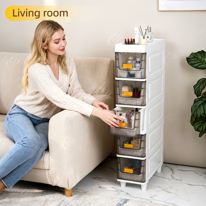 Compact Pull-Out Cabinet Organizer – smooth-access cabinet organization, Deluxe Slim Storage Cabinet with Drawers - Durable Waterproof PP Material Multi-Purpose Organizer with, designed for American homes, daily convenience and practical gifting