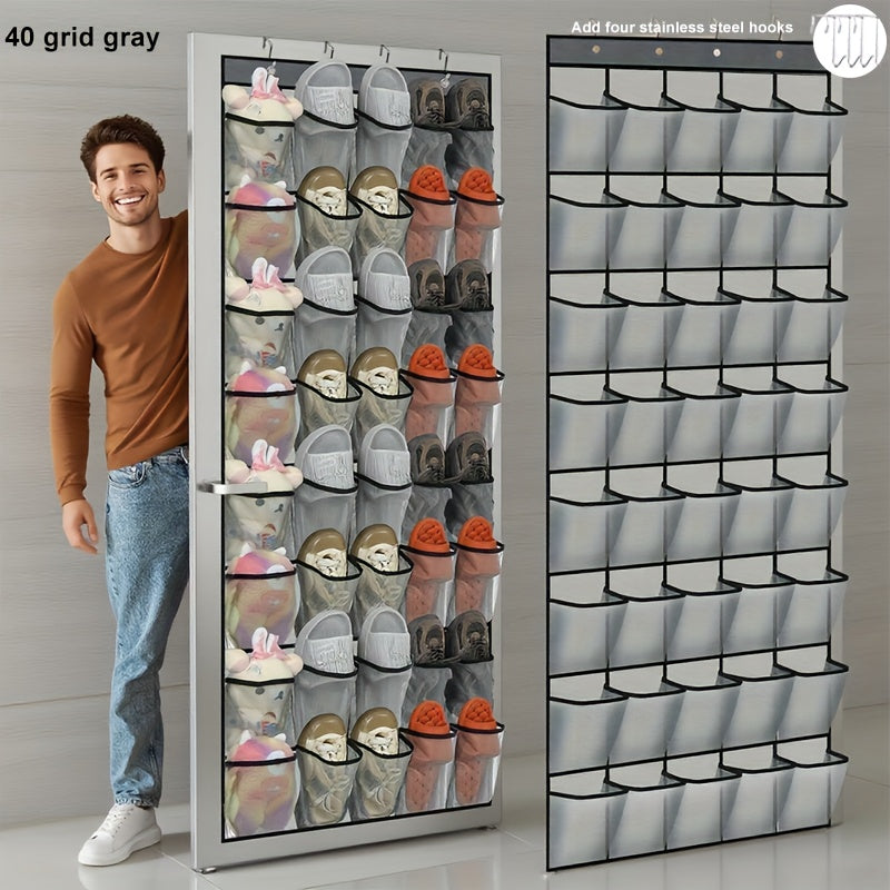 Heavy-Duty Home Storage Organizer – space-saving everyday organization, 40 Pocket Door Hanging Organizer with Slip Hooks - Heavy Duty Fabric Mesh Storage, designed for American homes, daily convenience and practical gifting