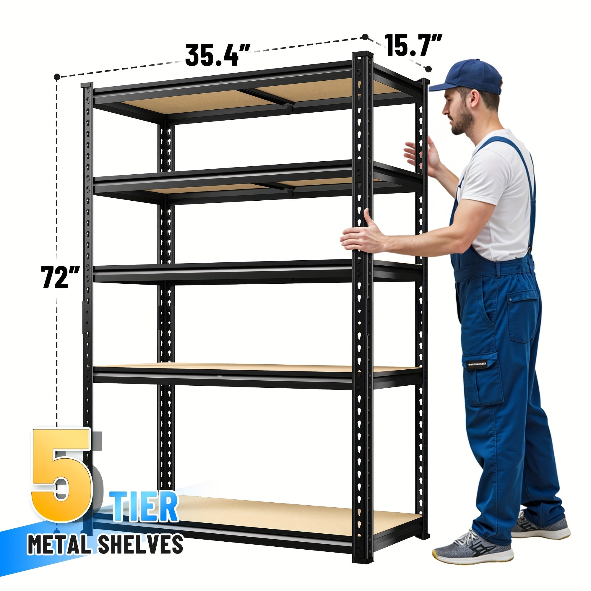 Space-Saving Adjustable Home Storage Rack – durable multi-purpose storage, Heavy-Duty Home Storage Shelf 60 H Five-Tier Storage Rack 2000LBS Capacity Adjustable Storage Shelf, designed for American homes, daily convenience and practical gifting