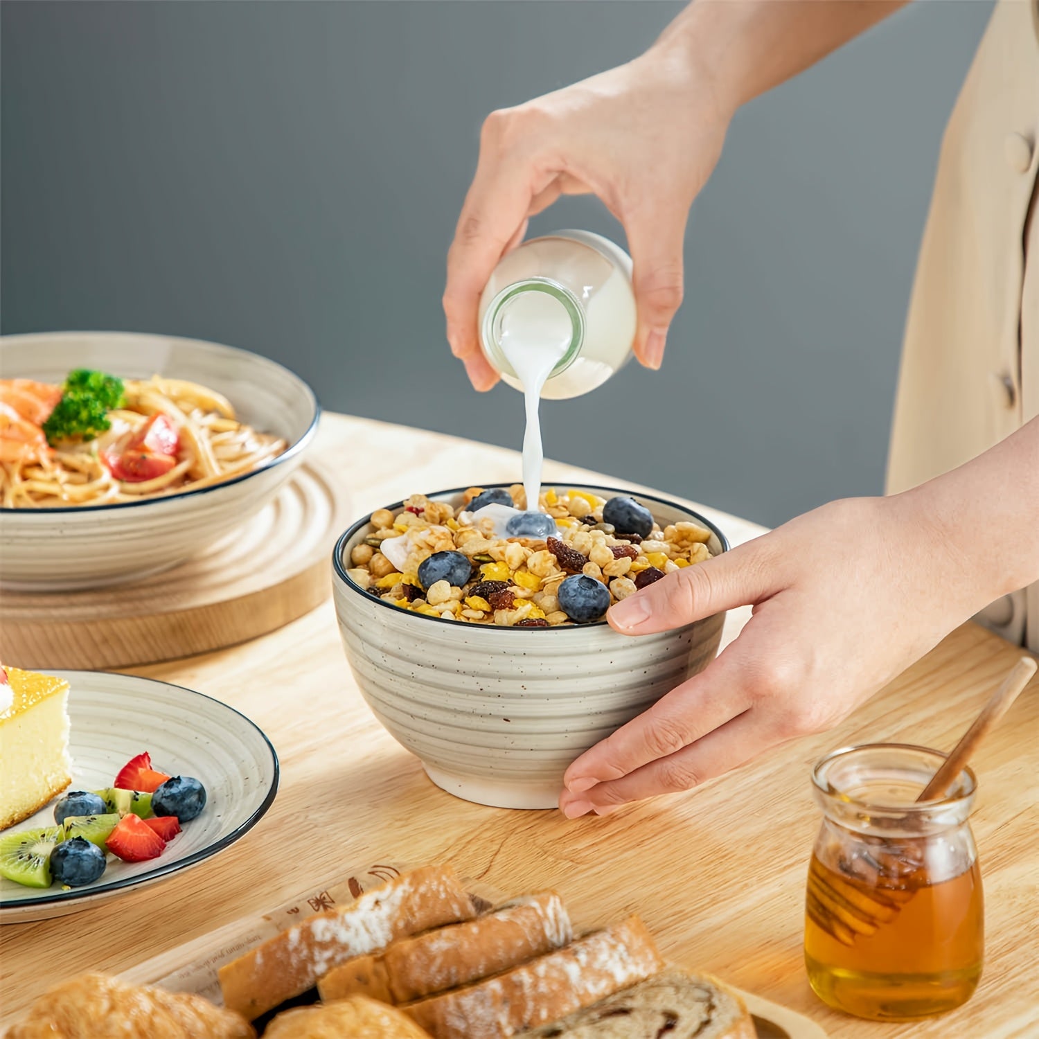 Easy-Access Home Storage Organizer – space-saving everyday organization, Zenora Ceramic Dinnerware Set Service for 6 Stoneware Set Bowls Set Dishes Set Including, designed for American homes, daily convenience and practical gifting