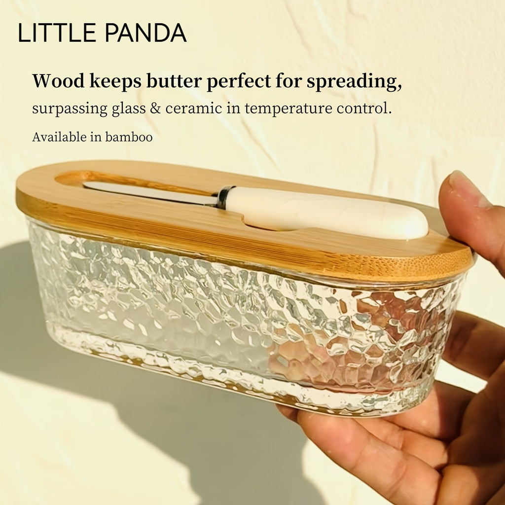 Modern 2pcs Butter Dish with Lid – covered refrigerator storage, Glass Butter Dish 2pcs Knife Butter Set with Sealed Lid Suitable for Countertop Refrigerator, designed for American homes, daily convenience and practical gifting