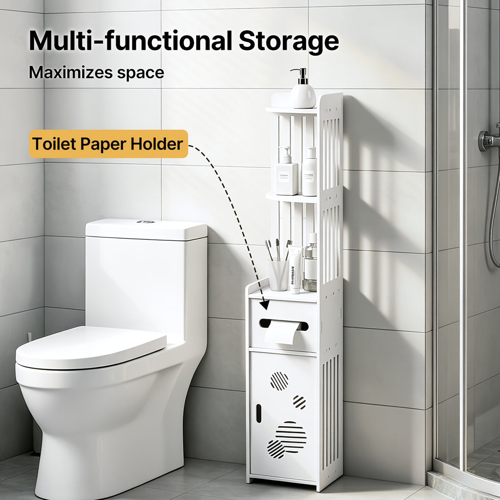 Smart 1pc Stackable Home Storage Bins – portable space-saving storage, 1pc Large Capacity Bathroom Organizer Toilet Paper Holder Waterproof And Dustproof Commercial Bathroom Organizer, designed for American homes, daily convenience and practical gift