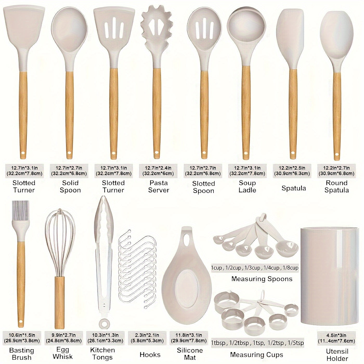 Kitchen Essential – 33pcs/set, Silicone Utensil Set, Kitchen Utensil Set, Safety Cooking Utensils Set, Non-Stick Cooking Utensils Set With Handle, Washable Modern Cookware, Kitchen Stuff, Ki