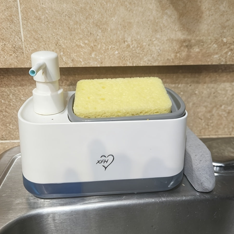 Compact Home Storage Organizer – space-saving everyday organization, High-End Versatile Kitchen Soap Dispenser Push-Activated Dish Soap Dispenser with Sponge Holder 2-In-1 Kitchen, designed for American homes, daily convenience and practical gifting