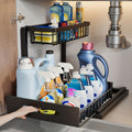Kitchen Essential – Two-Tier Under-Sink Organizer Featuring a Sliding Drawer, Metal Pull-Out Storage Rack for Kitchen, Bathroom, Or Closet, Designed for Space Efficiency And Easy Access for