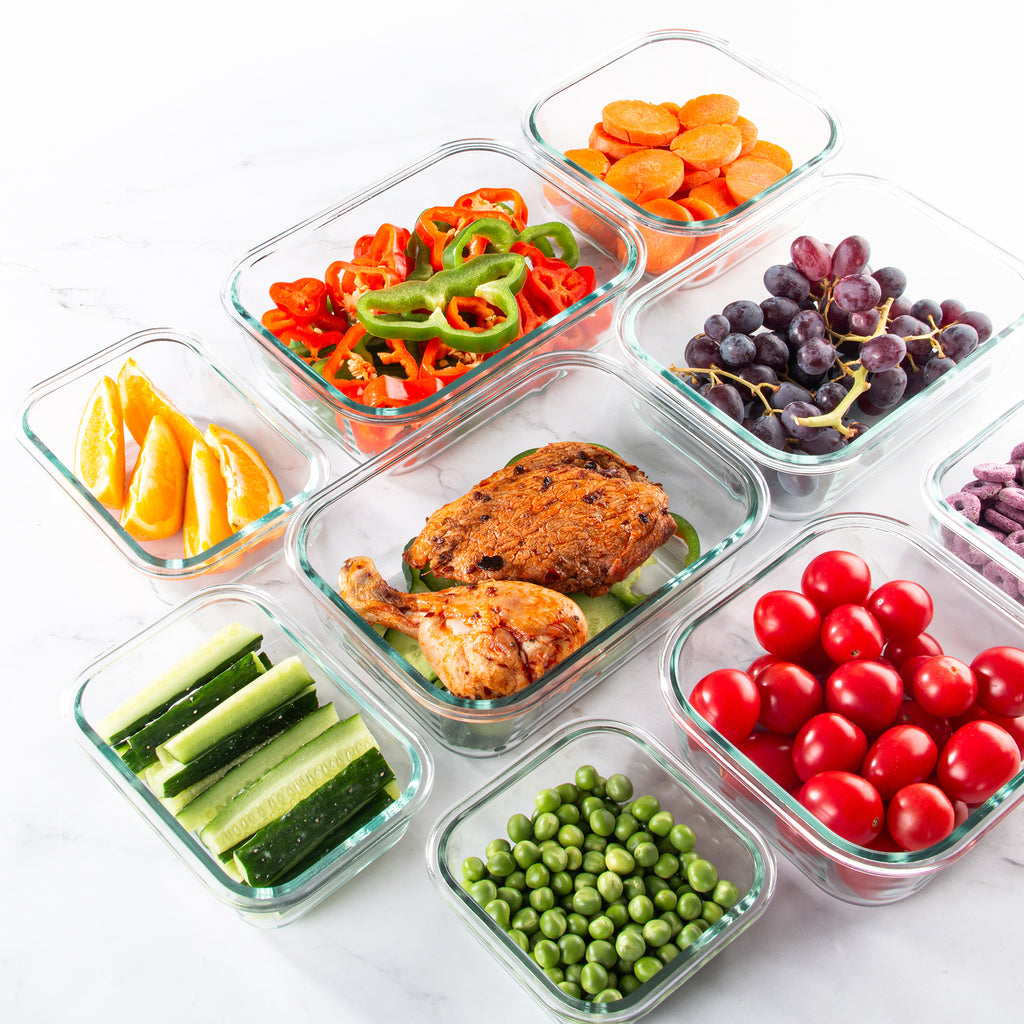 Easy-Access 12pcs Glass Meal Prep Container Set – leak-resistant reusable meal prep, 12pcs Glass Food Storage Containers with Lids Meal Prep Pantry Kitchen Storage Containers for, designed for American homes, daily convenience and practical gifting
