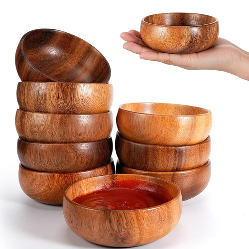 10-Piece Acacia Wood Condiment Bowl Set