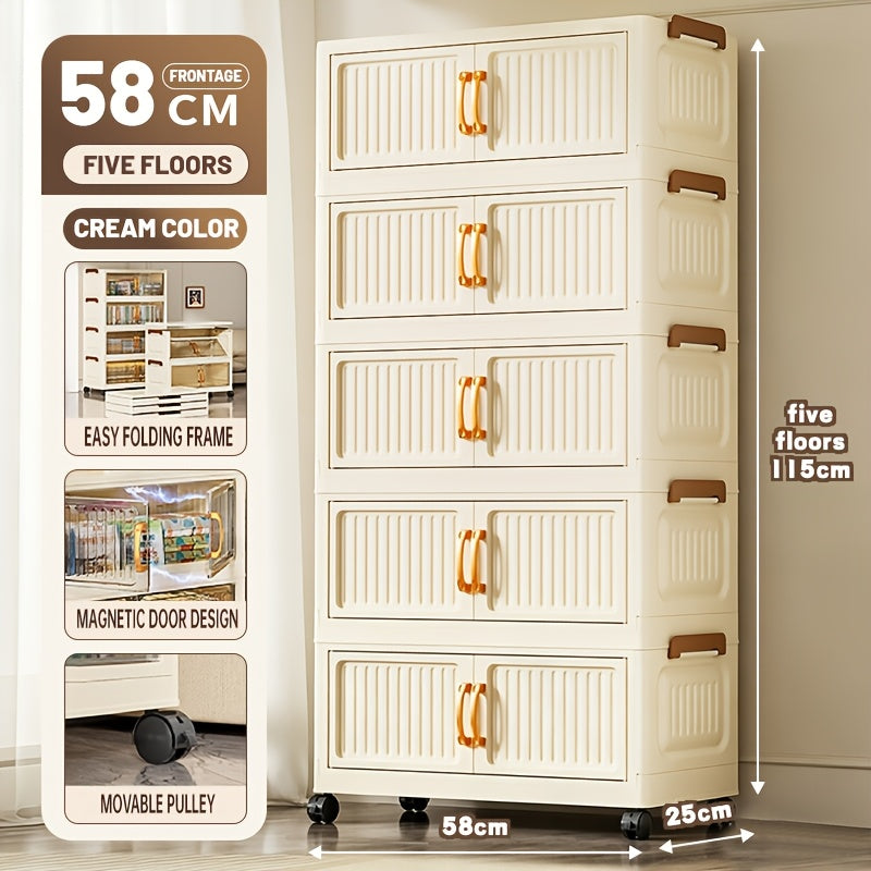 Compact Decorative Home Lighting – warm functional room lighting, 3 4 5 Layer Extra-Thick Large-Capacity Multi-Layer Plastic Folding Storage Cabinet Light Classic Style, designed for American homes, daily convenience and practical gifting