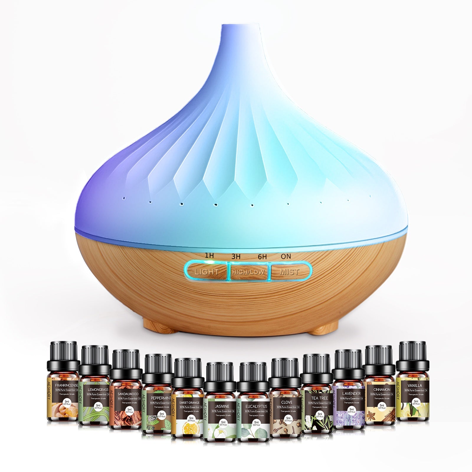 Smart 6 Oz Decorative Home Lighting – warm functional room lighting, 18 6 Oz Essential Oil Diffuser with Oils Large Capacity Diffuser for Home Wood, designed for American homes, daily convenience and practical gifting