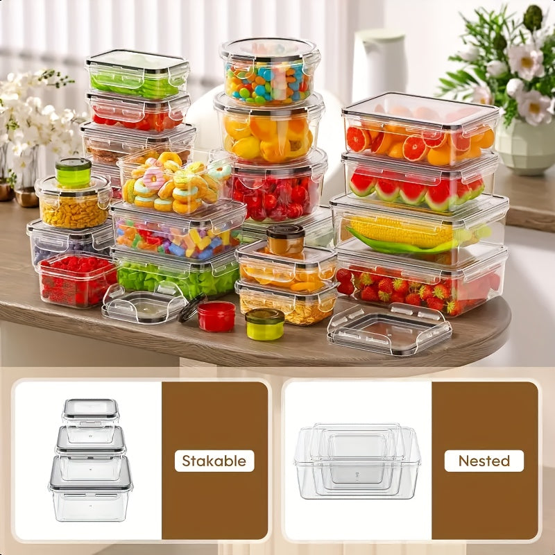 Compact 40pcs Airtight Food Storage Containers – leak-resistant reusable meal prep, 40pcs 20pcs Containers 20pcs Lids 10pcs 5pcs Containers 5pcs Lids Food Storage Container with, designed for American homes, daily convenience and practical gifting