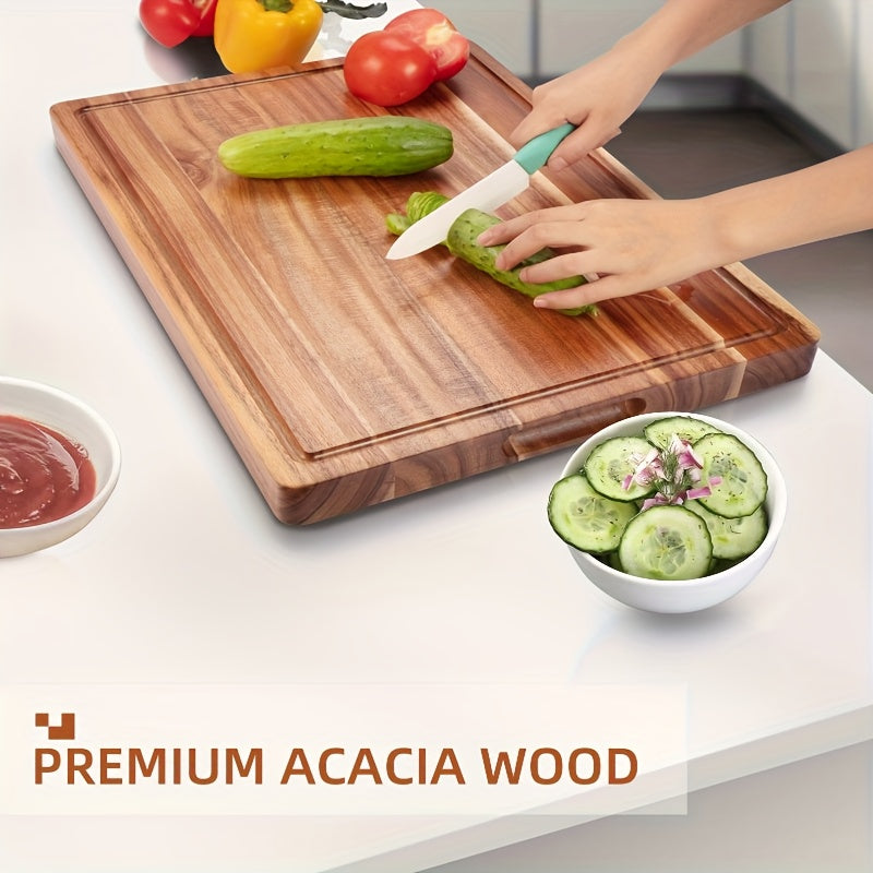 Modern Kitchen Cutting Board – durable food prep and serving, XXL Acacia Cutting Board - Extra Large Charcuterie Cheese Serving Tray Durable Wooden Chopping, designed for American homes, daily convenience and practical gifting