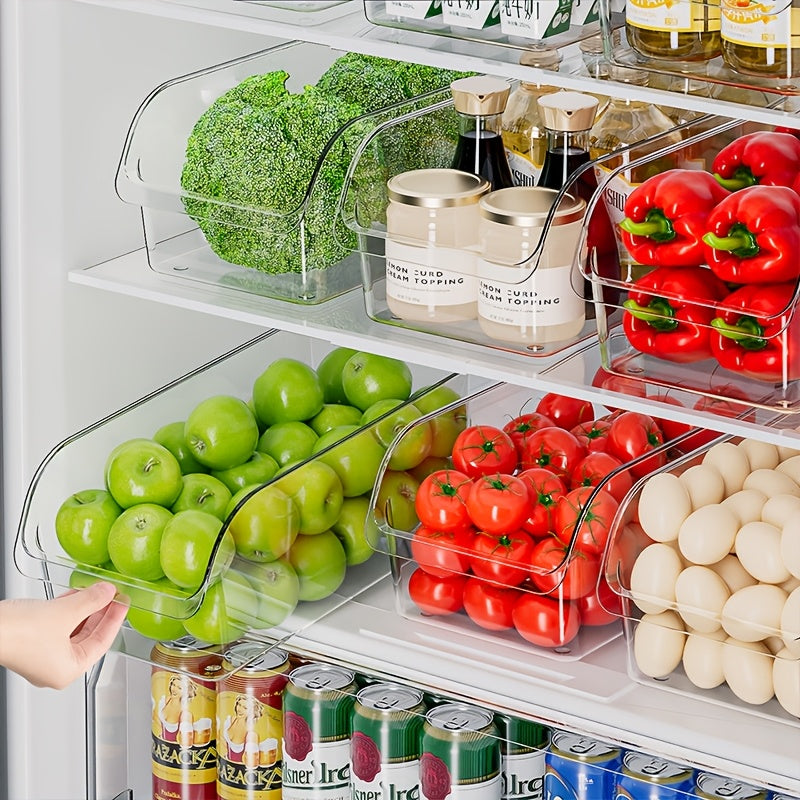 Refrigerator Storage Containers Set, Clear Bins for Produce, Eggs, Deli Meat, Food Savers, for Fridge, Freezer, Pantry, Space-Saving Kitchen Organizer