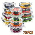 Multi-Purpose 24pcs Glass Meal Prep Container Set – leak-resistant lids, reusable kitchen meal-prep storage, designed for American kitchens, pantries, apartments, home organization, daily use and practical gifting