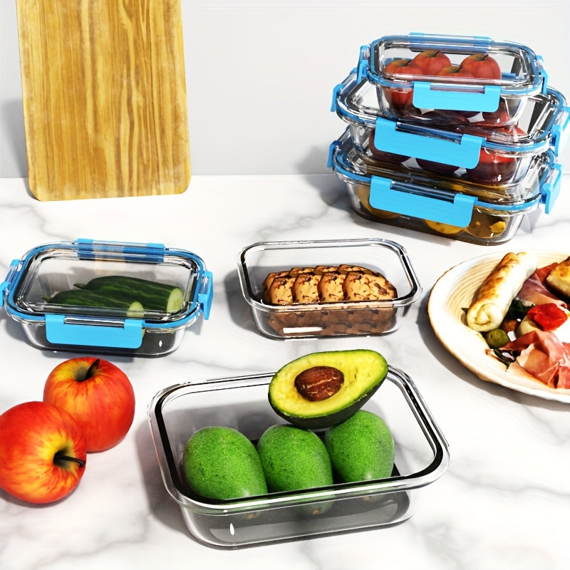 Modern 20pcs Refrigerator Storage Organizer – easy-access fridge organization, Stackable 20pcs Glass Food Container 10 Lids 10 Containers - Multi-purpose Meal Prep And, designed for American homes, daily convenience and practical gifting